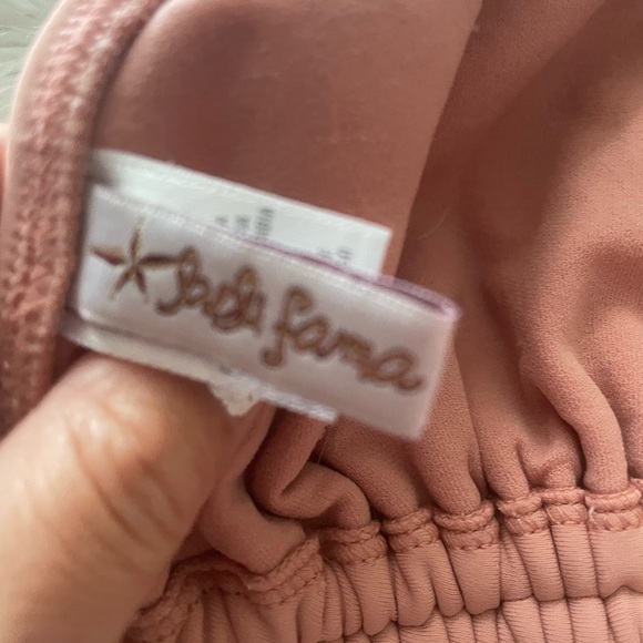 Luli fama DD top.  Rose color. Wavey ruched tie side bottoms size small - Picture 6 of 10